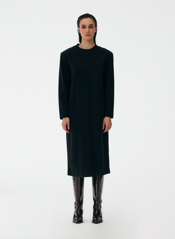 long sleeve shoulder pad dress Punto Milano T-Shirt YGroup_halie-t-shirt-dress shoulder pads and long Ralph Lauren Women's Slim Adult Dress:10 US