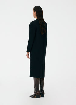 Punto Milano Long Sleeve Shoulder Pad T-Shirt Dress Black-4