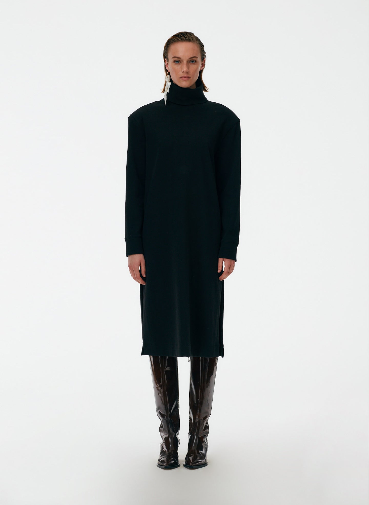 milano t shirt dress Milan LA Maxi T-shirt Dress in BLACK OFF WHITE for Women