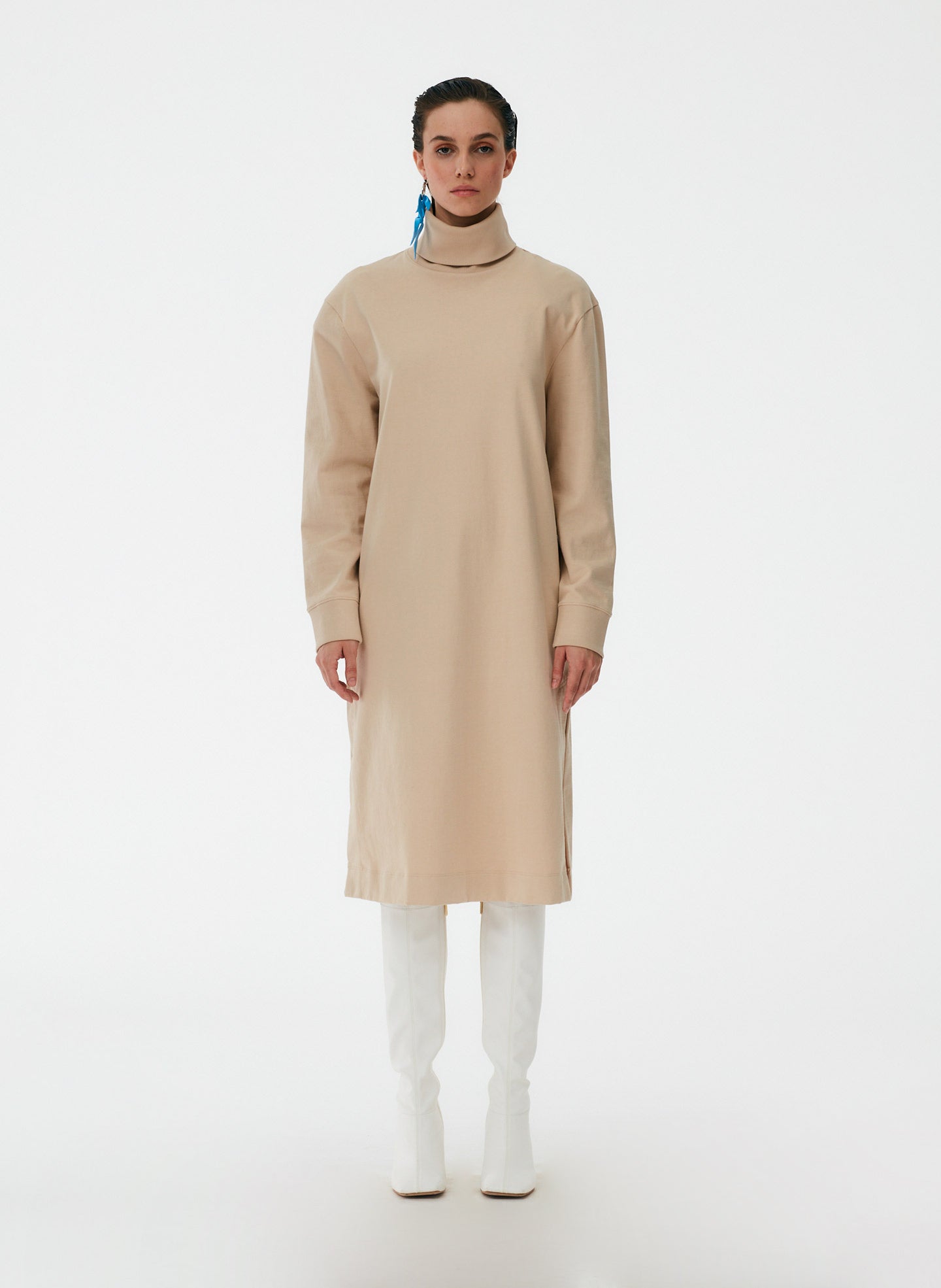 Punto Milano Turtleneck T-Shirt Dress – Tibi Official