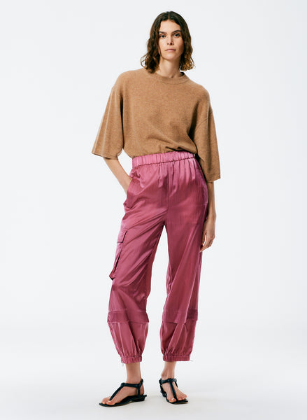 【WONDER WONDER】Tinya Satin Shirring Nylon 2Way L Jogger Pt Shiny Nylon Pull On Wilt Jogger – Tibi Official