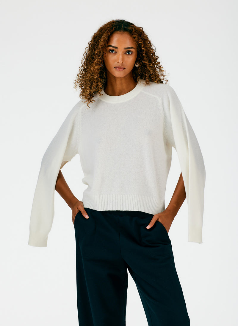 Feather Weight Cashmere Open Sleeve Cocoon Sweater – Tibi Official