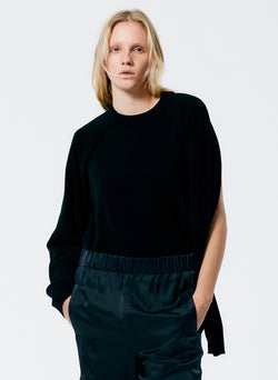 Feather Weight Cashmere Easy Cocoon Tunic Black-4
