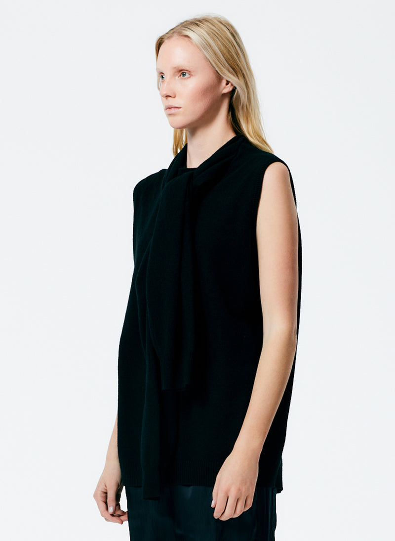 Feather Weight Cashmere Easy Cocoon Tunic Black-2