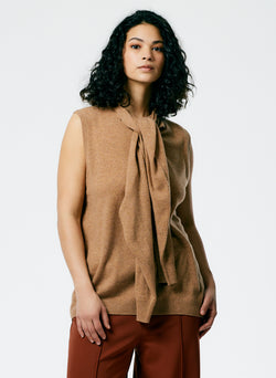 Feather Weight Cashmere Easy Cocoon Tunic Sand-3