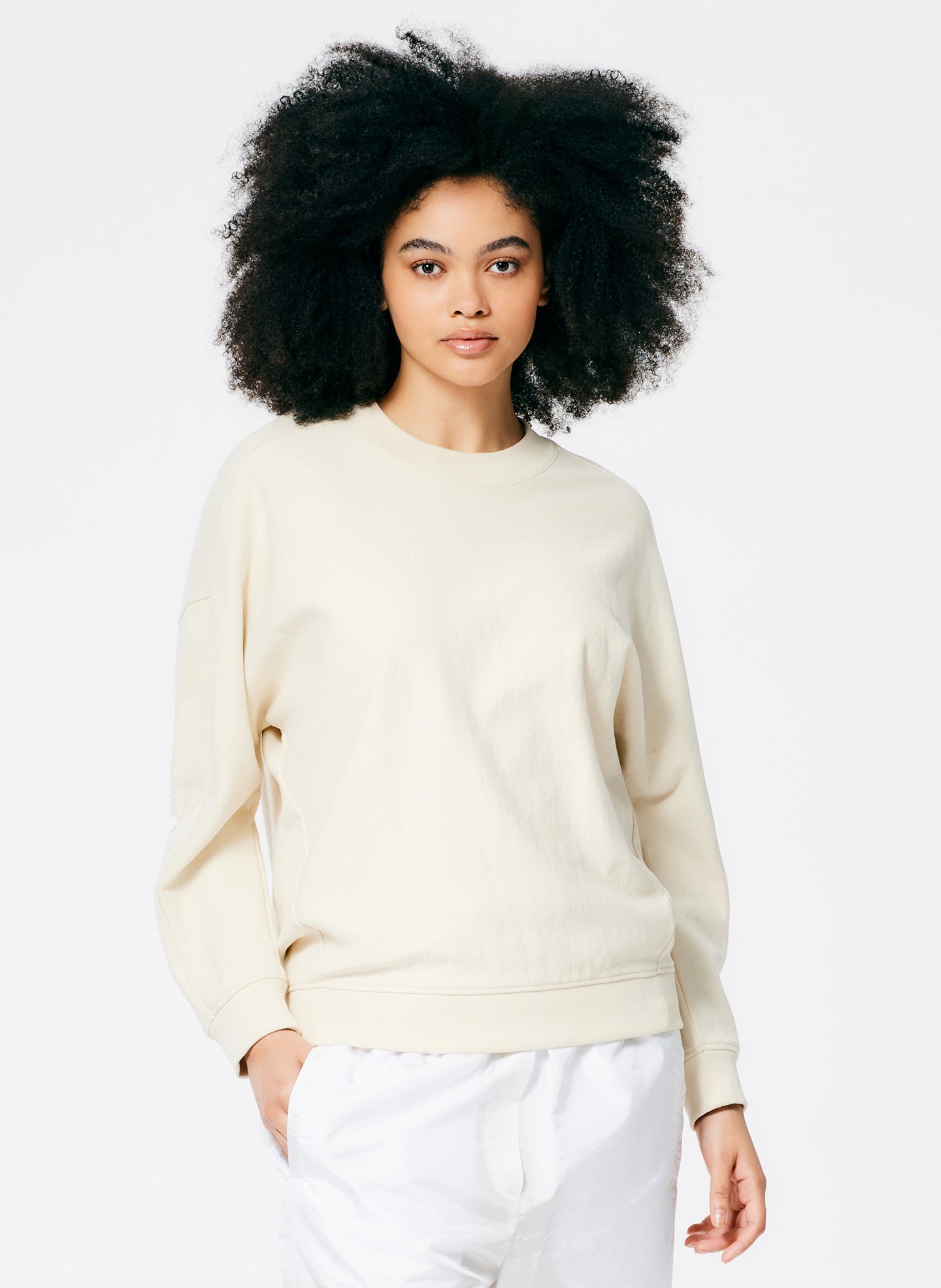 Cocoon Crewneck Sweatshirt - Ivory-01