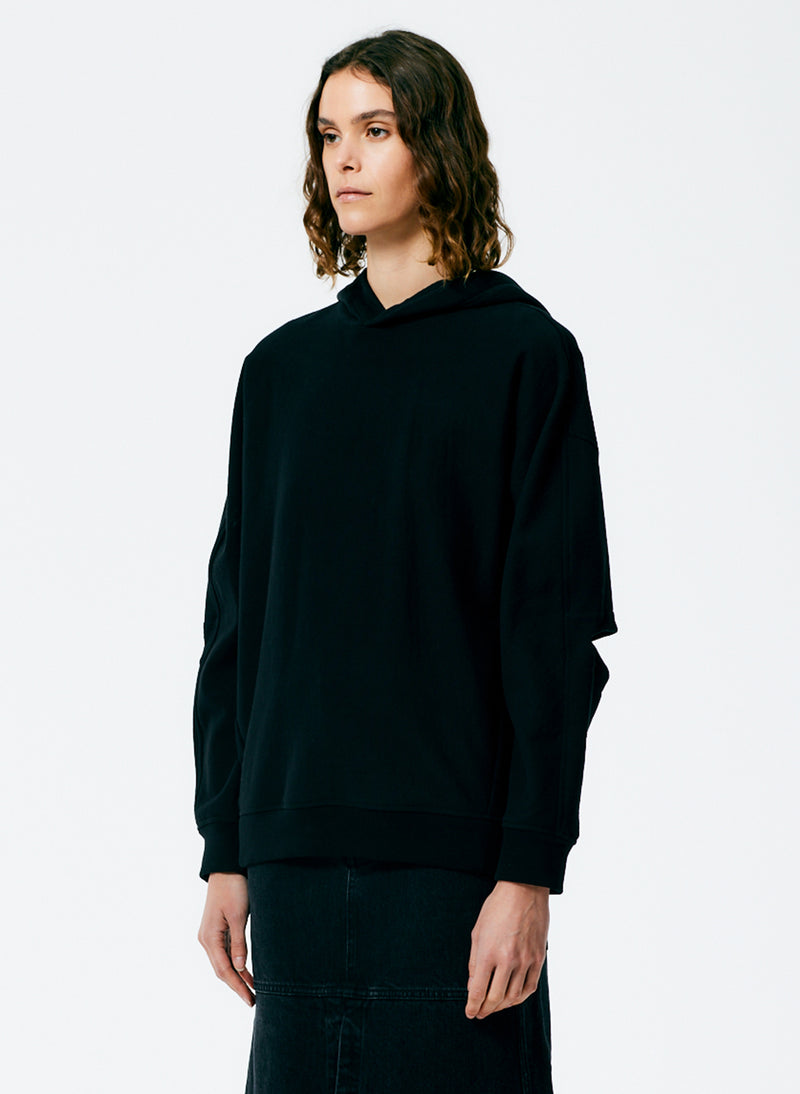Hooded Cocoon Sweatshirt Black-2