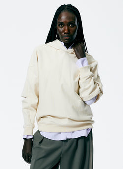 Hooded Cocoon Sweatshirt Ivory-1