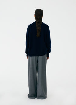 Tropical Wool Stella Pant with Removable Ankle Bands Heather Grey-04