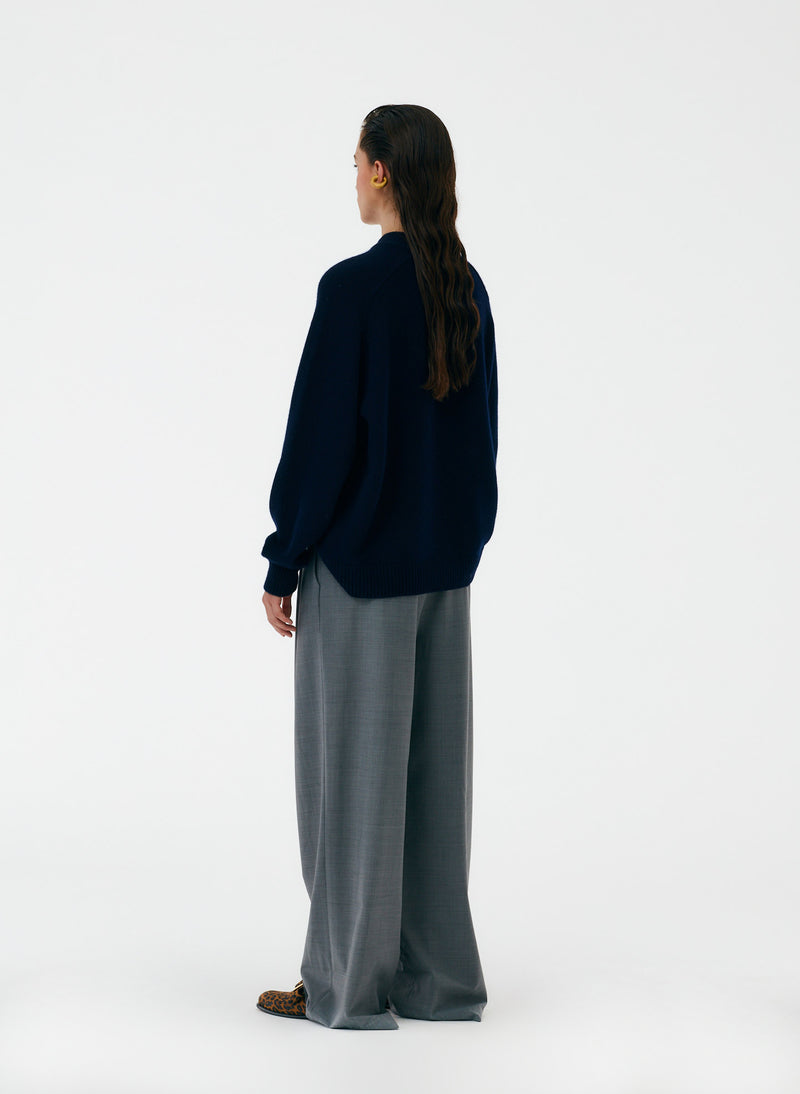 Tropical Wool Stella Pant with Removable Ankle Bands Heather Grey-03