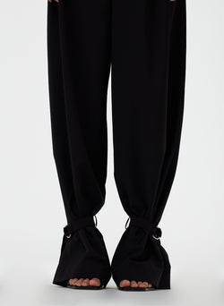 Tropical Wool Stella Pant with Removable Ankle Bands Black-05
