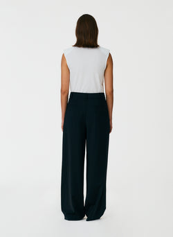 Tropical Wool Stella Pant with Removable Ankle Bands Black-04