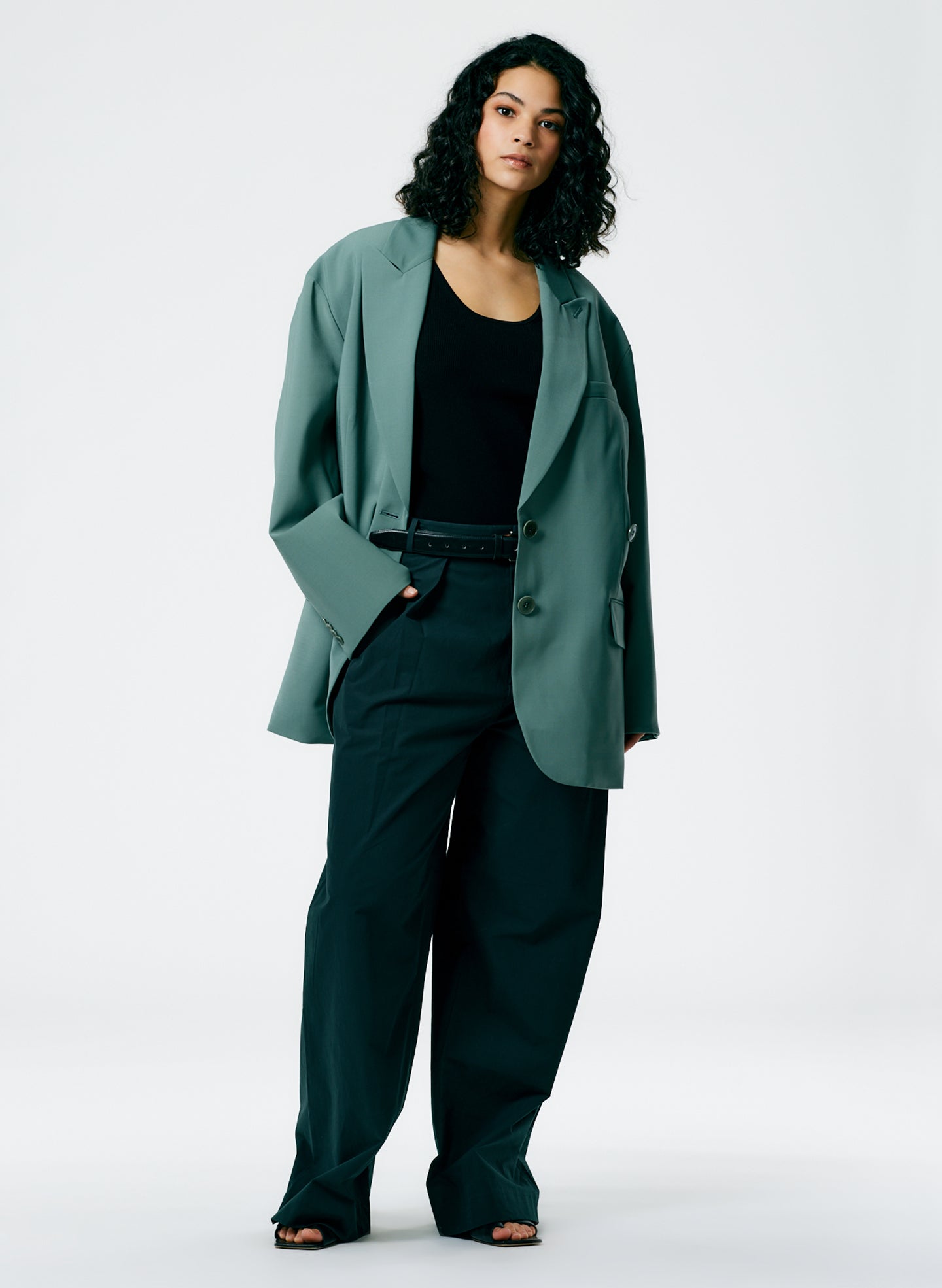 Tropical Wool Liam Blazer - Dark Mint-1