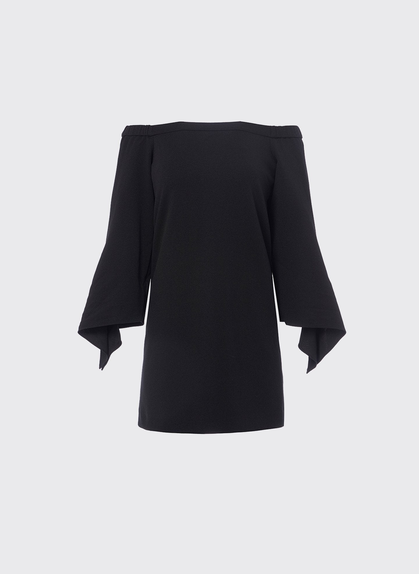 Tibi Off Shoulder Black Fall Long Sleeve Witchcore Dress outlet