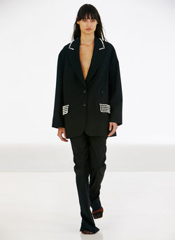 Tropical Wool Elfie Trouser with Slits - Regular Black-03