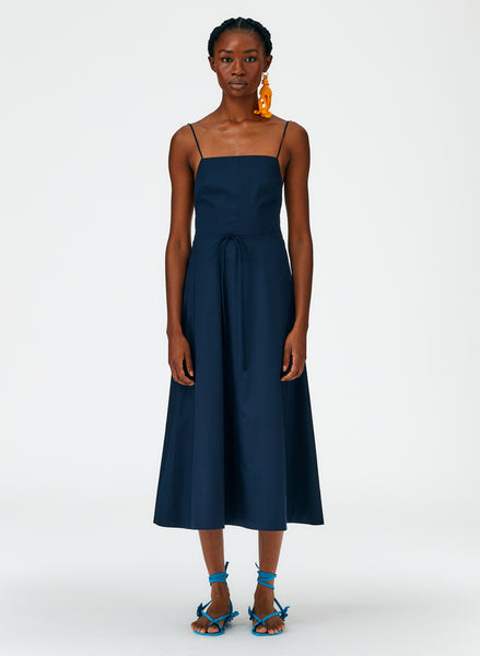 トップス THE SHISHIKUI Twist velor/Navy Eco Poplin Strappy Dress – Tibi Official