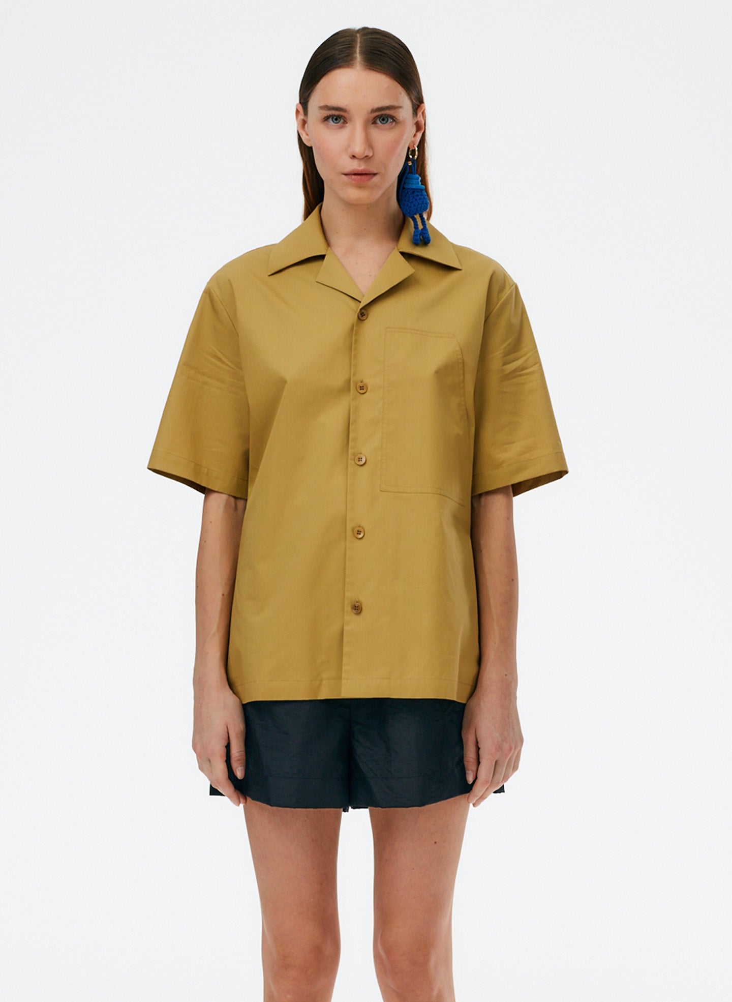 Eco Poplin Camp Shirt - Khaki-01