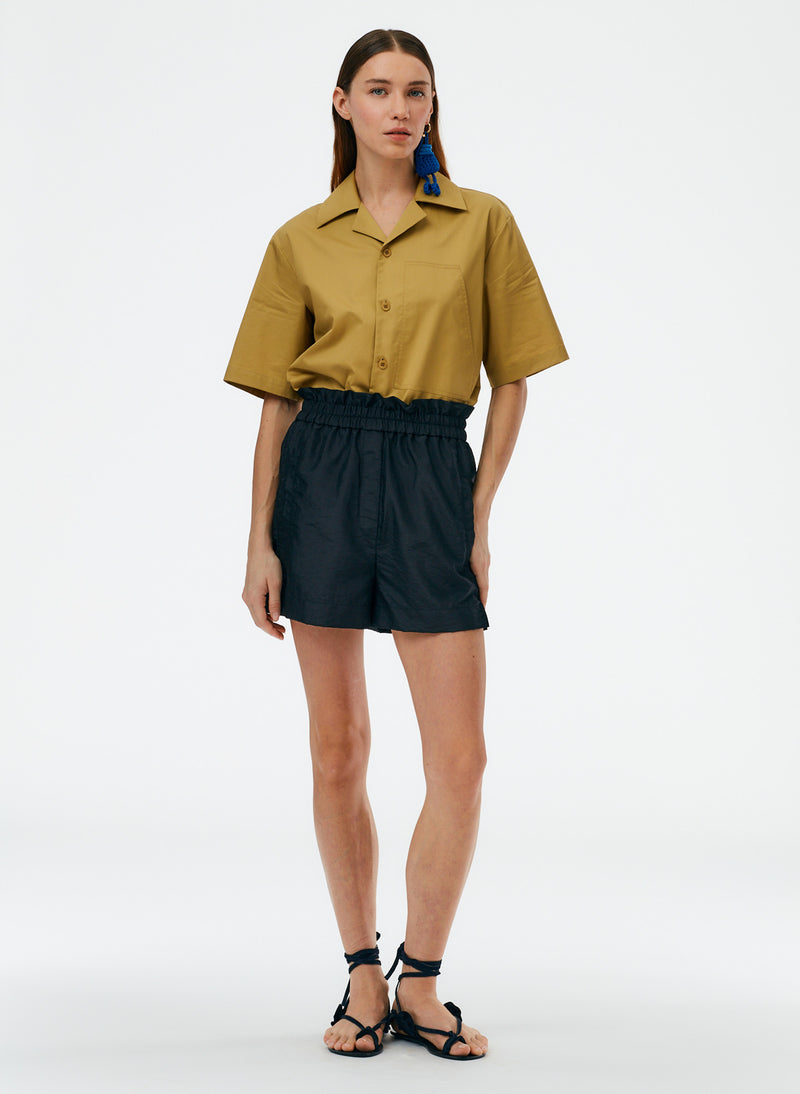 Crispy Nylon Easy Pull On Shorts – Tibi Official