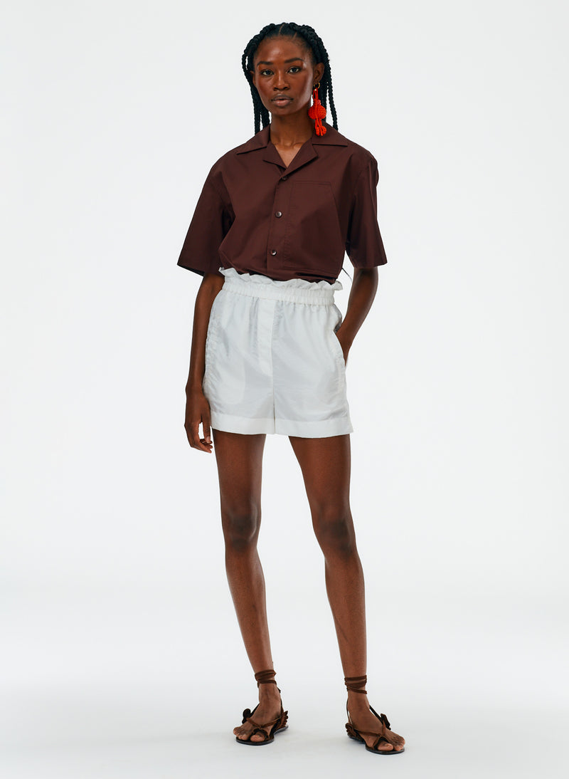 Crispy Nylon Easy Pull On Shorts – Tibi Official