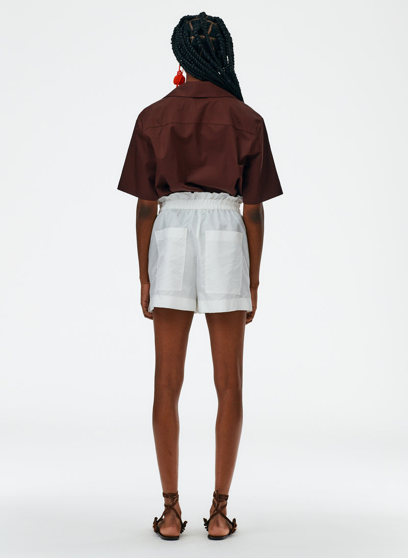 Crispy Nylon Easy Pull On Shorts – Tibi Official