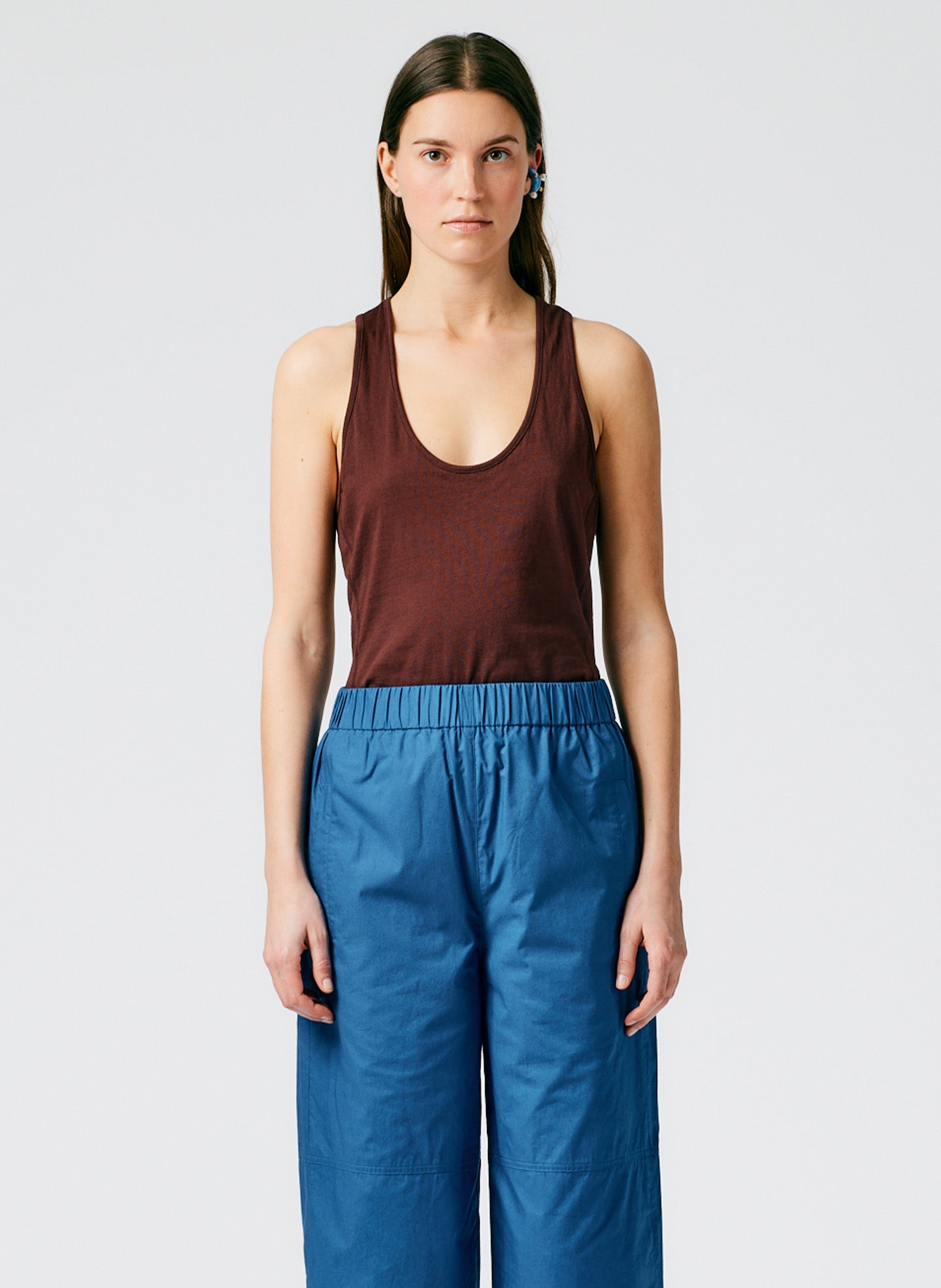 T-Shirt Racerback Bodysuit - BROWN-01