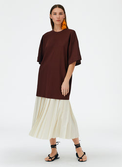 T-Shirting Rolled Sleeve Tunic Brown-06