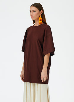 T-Shirting Rolled Sleeve Tunic Brown-02