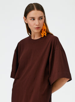 T-Shirting Rolled Sleeve Tunic Brown-05