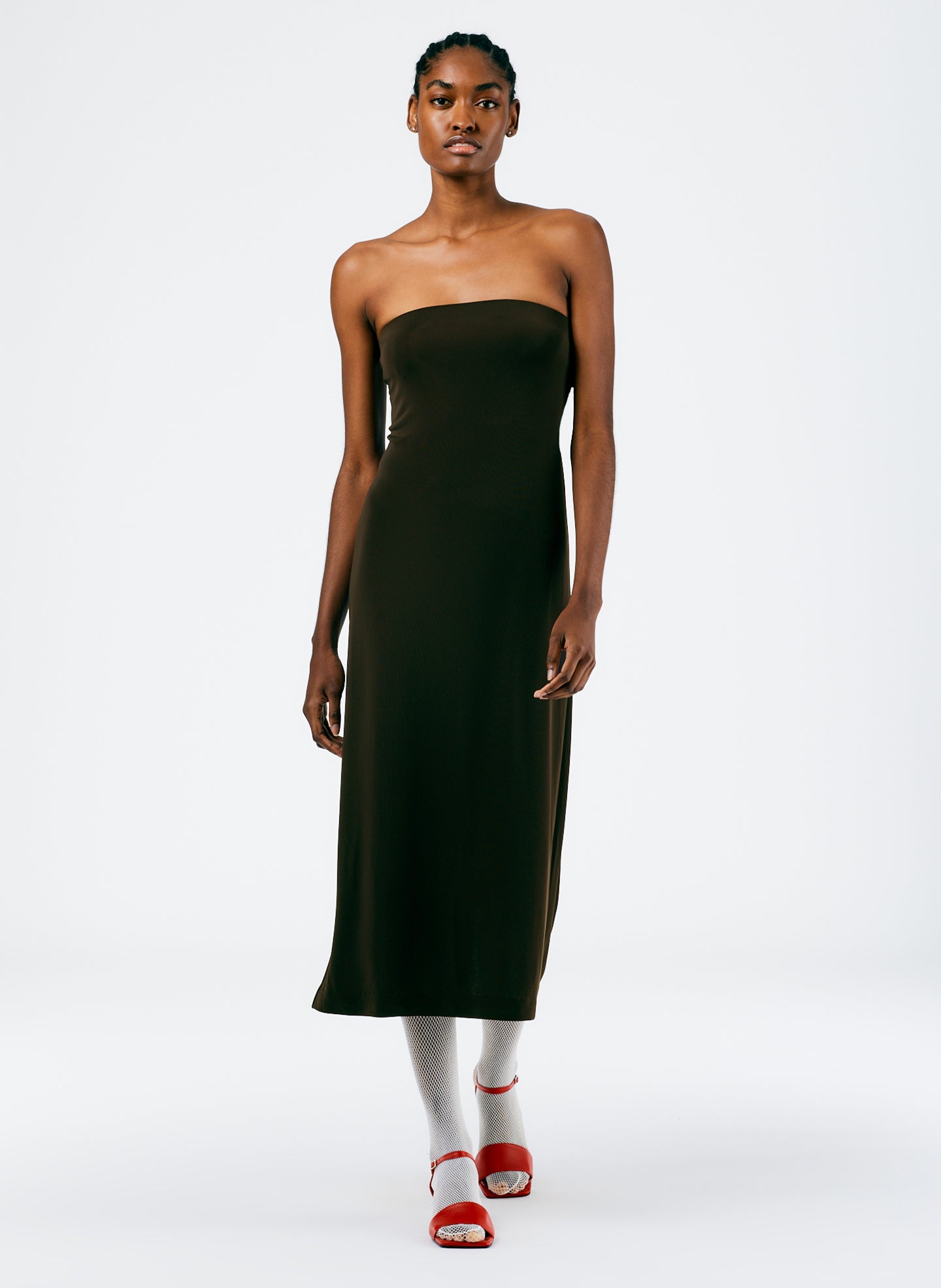 Brown / 00 / U123HJ1578 Harlow Jersey Strapless Midi Dress