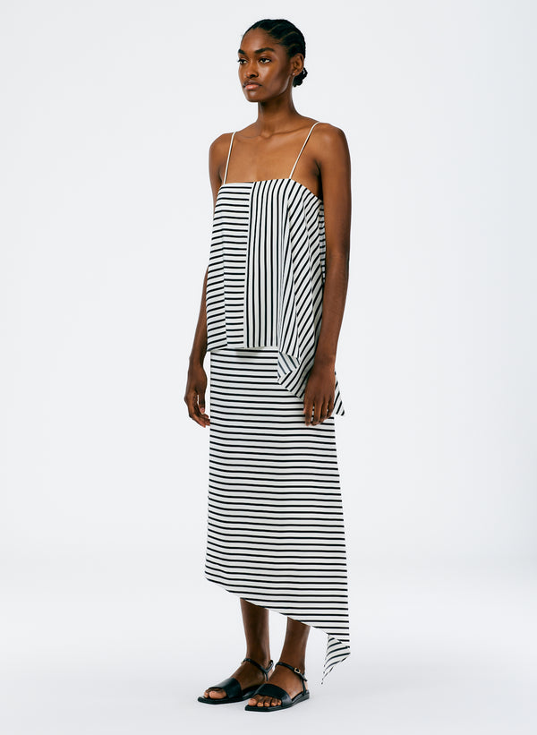 Identity Stripe Pencil Skirt - Black Multi-2