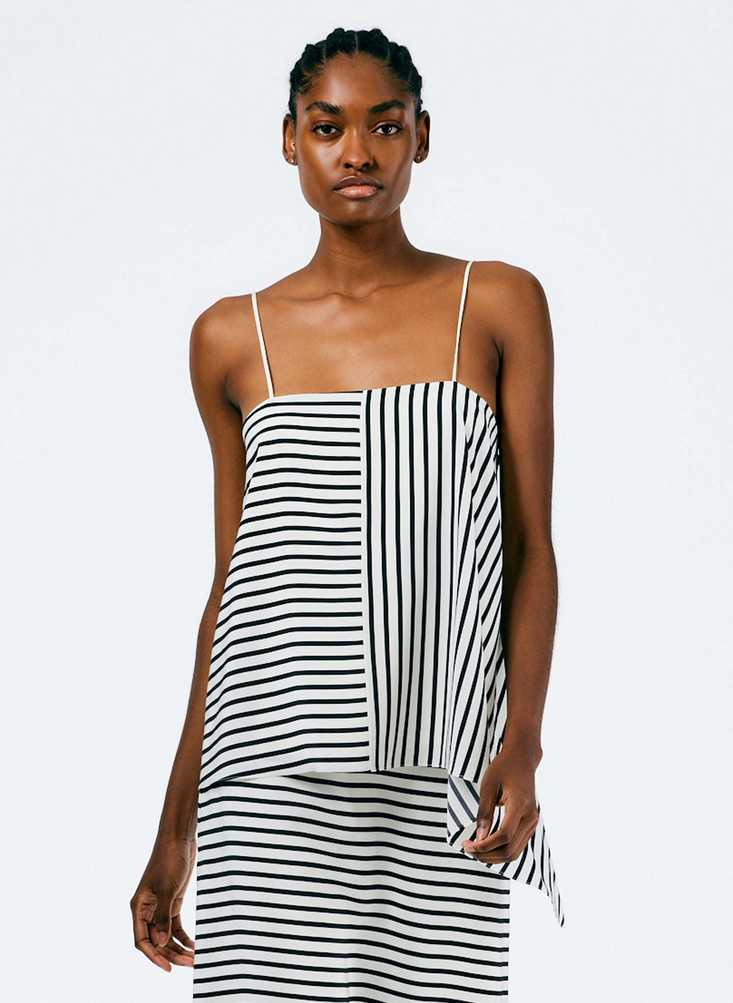 Identity Stripe Draped Cami - Black Multi-1