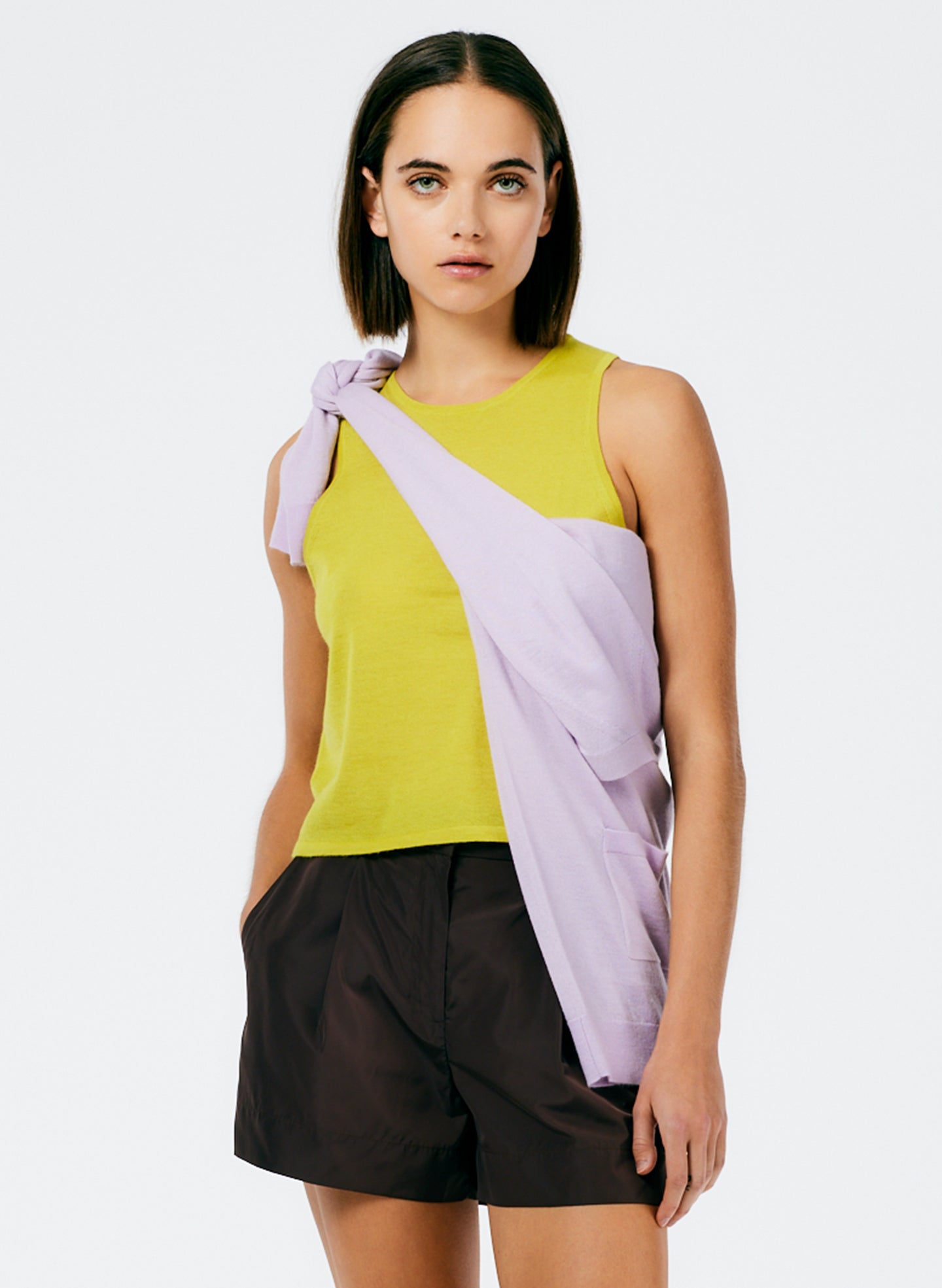 Tissue Cashmere Tank - Mustard-1