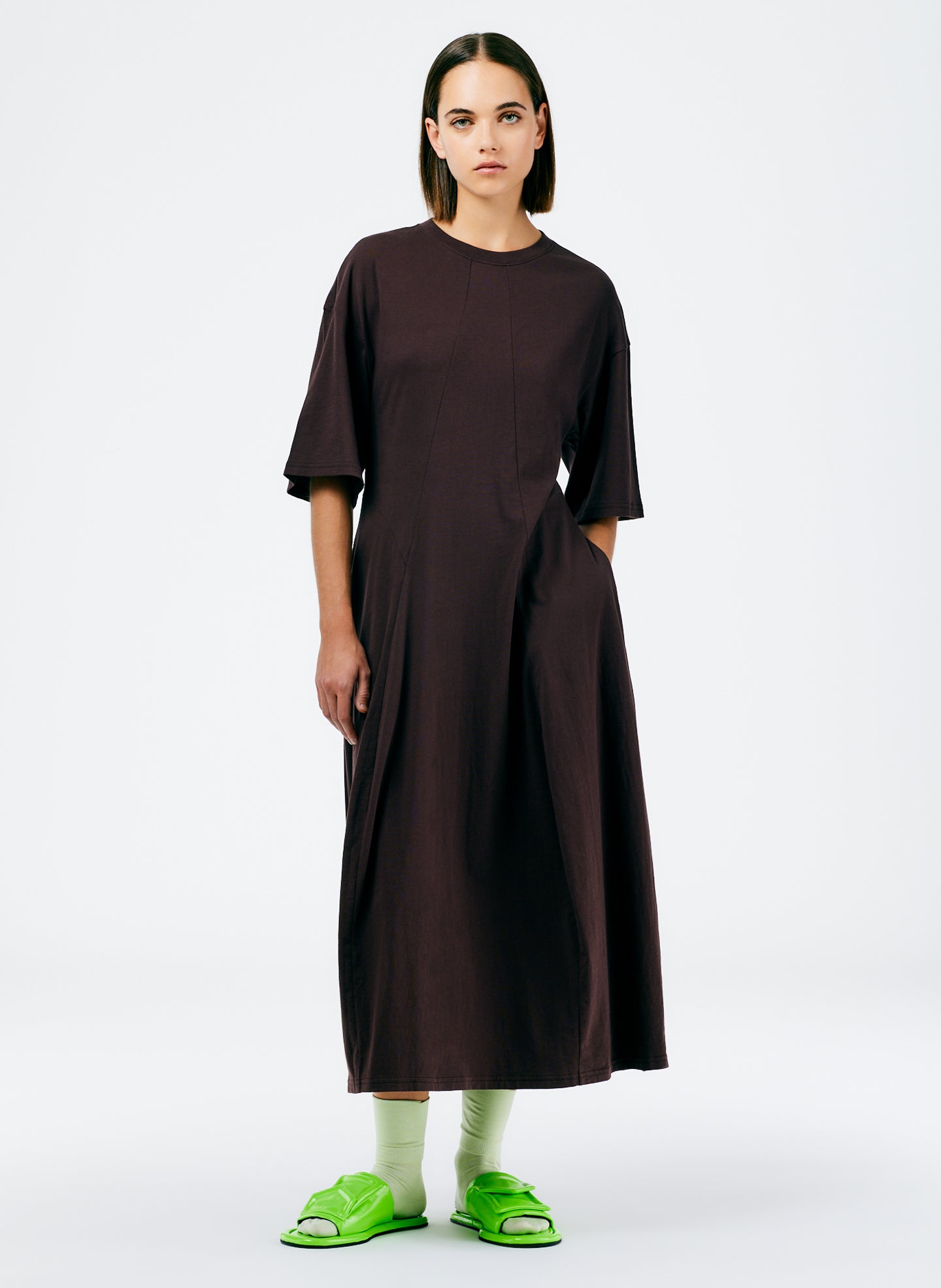 T-Shirt Dress - Dark Brown-1