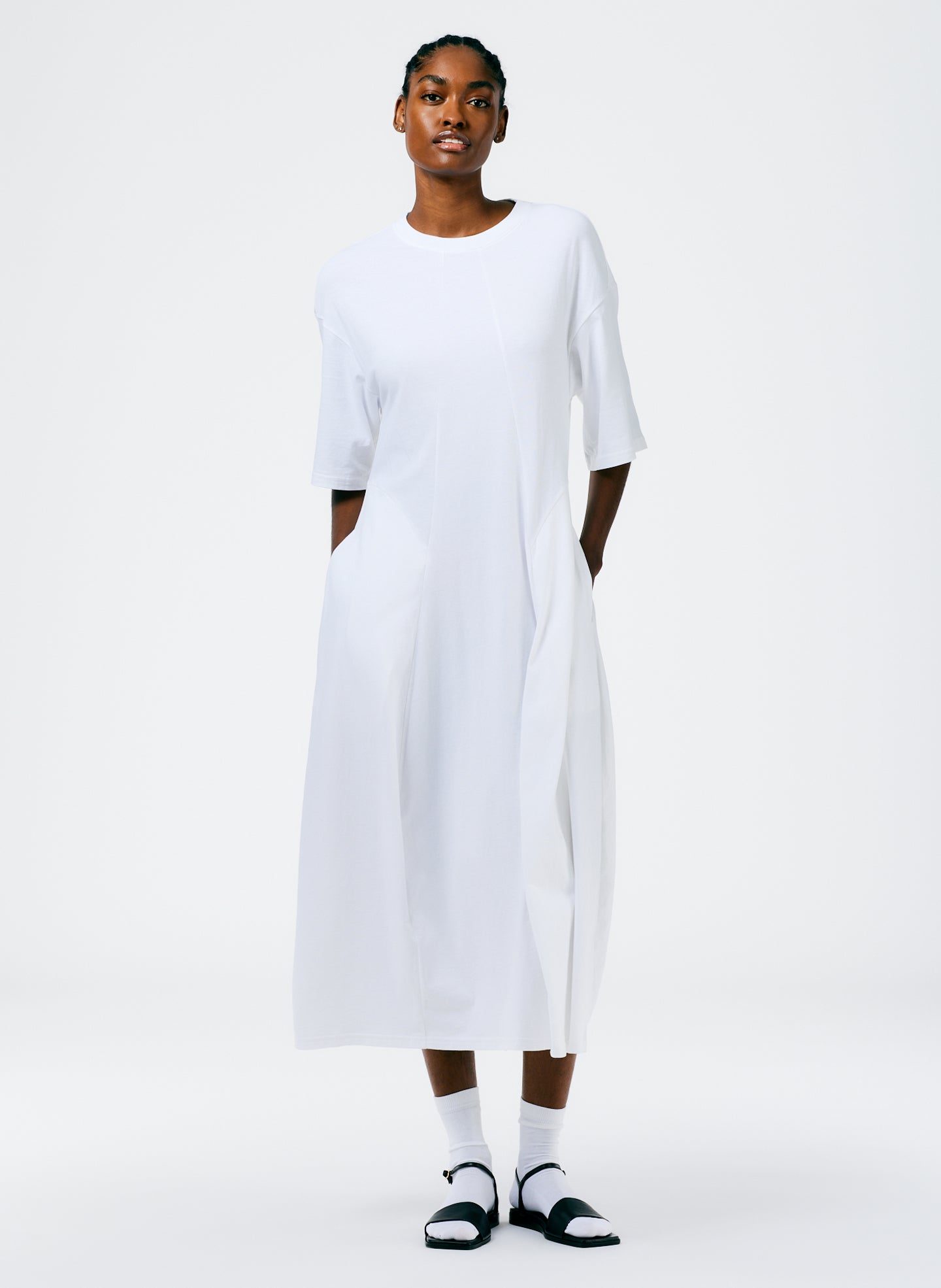 T-Shirt Dress - White-1