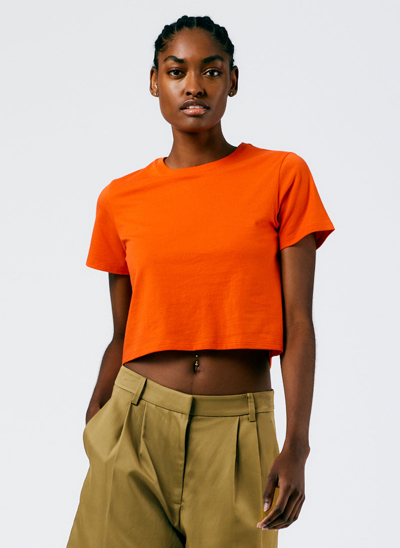 Cropped Baby T-Shirt Poppy Red-1