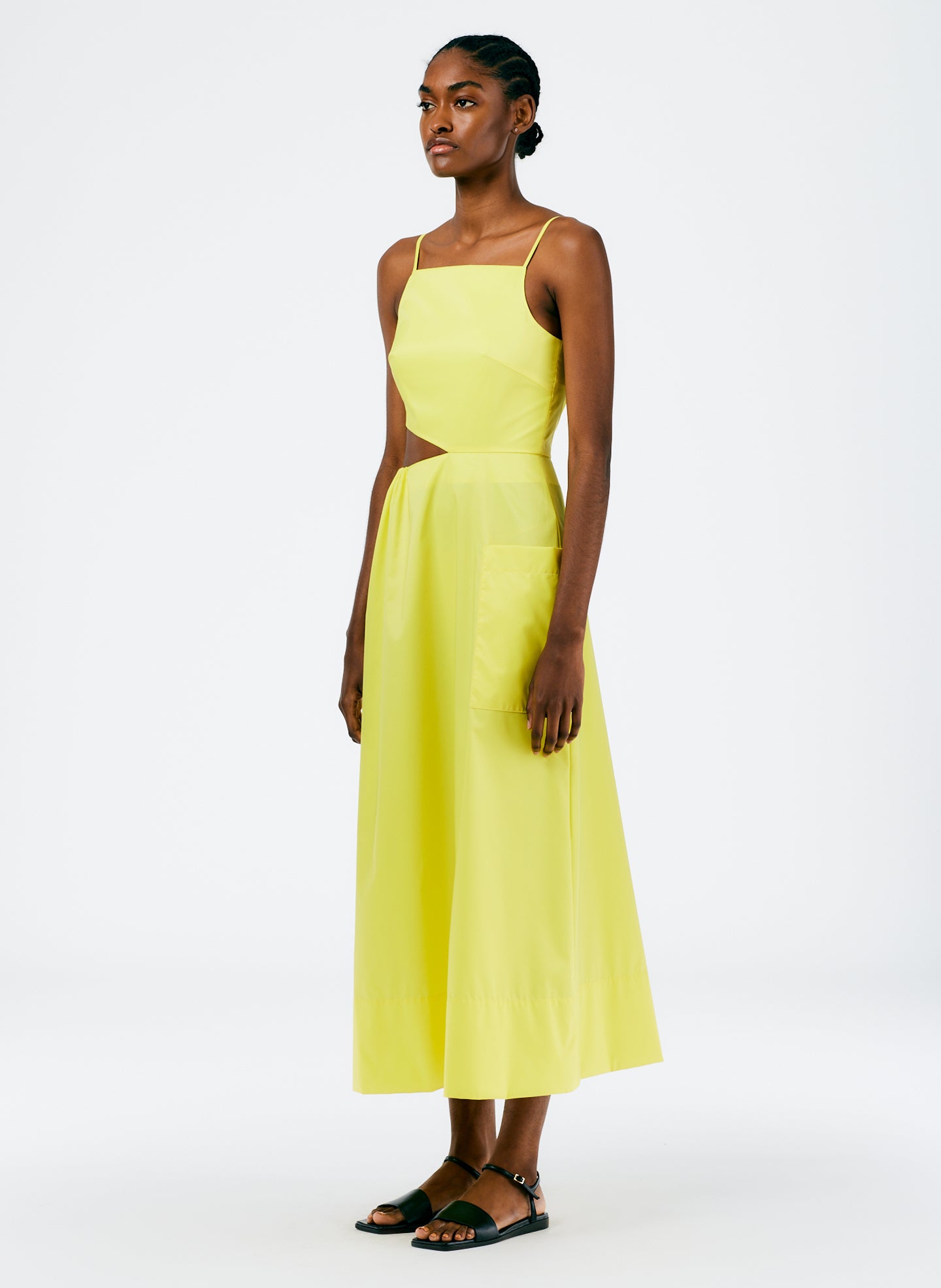 yellow dress cut out Cut Out Maxi Dress with Sailor Collar- Yellow 2