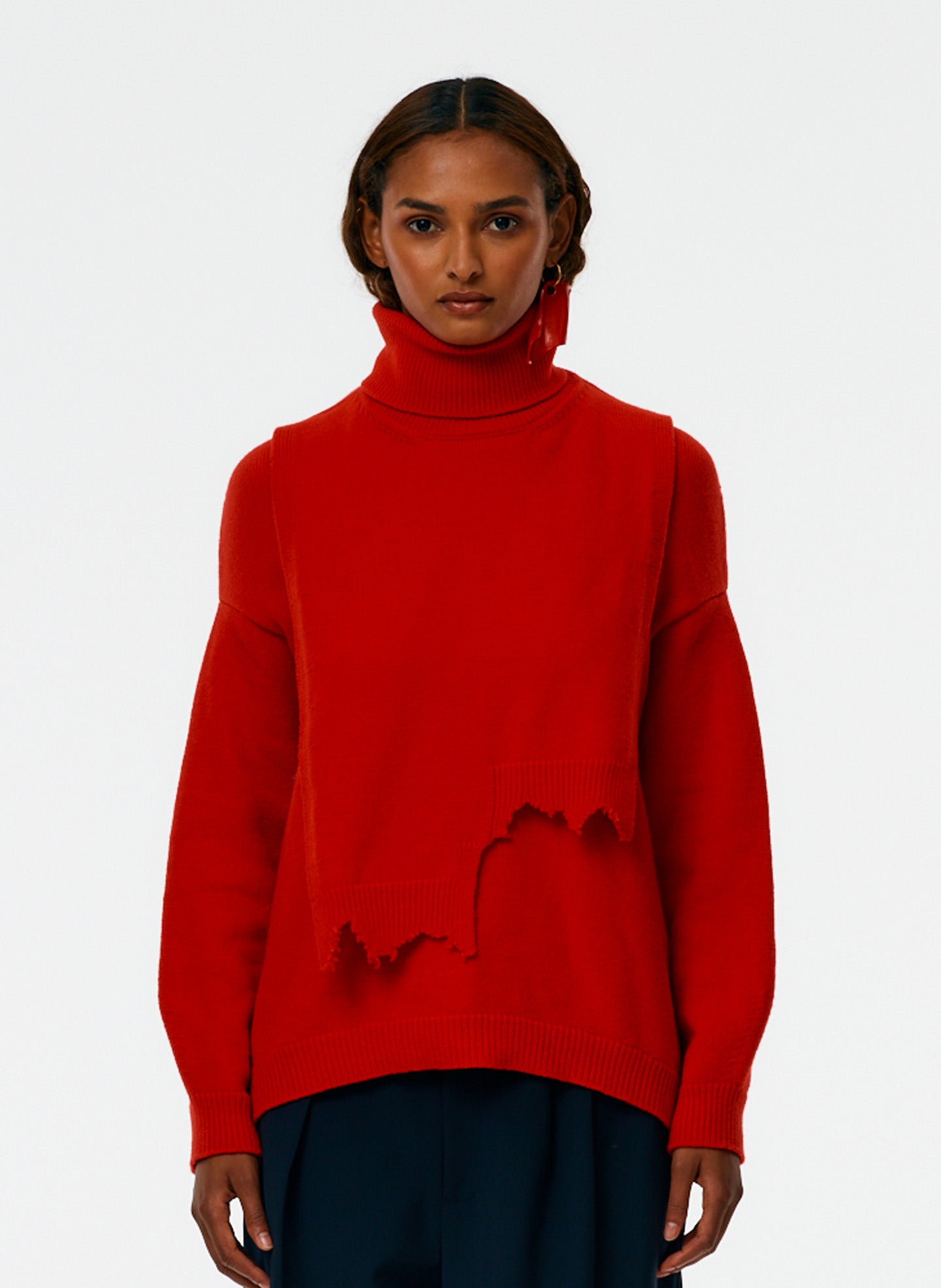 Airy Extrafine Wool Turtleneck Dicky - Red-1