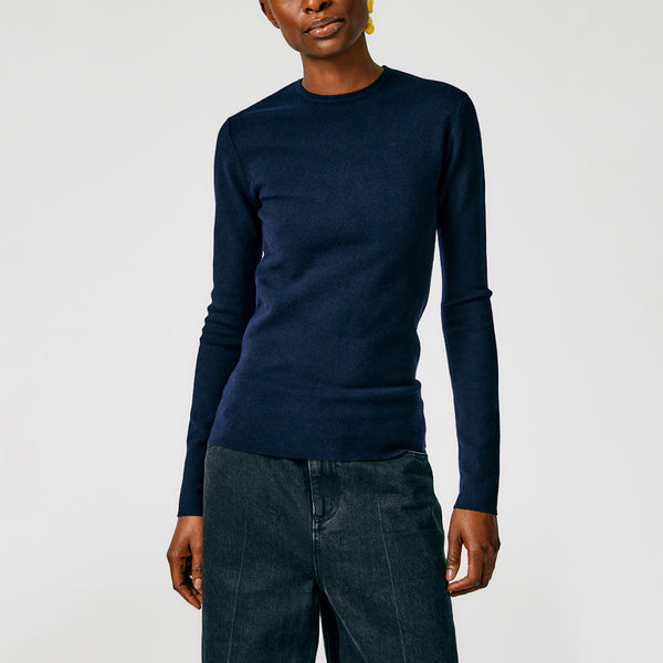 Compact Stretch Cashmere Mini Long Sleeve Pullover – Tibi Official