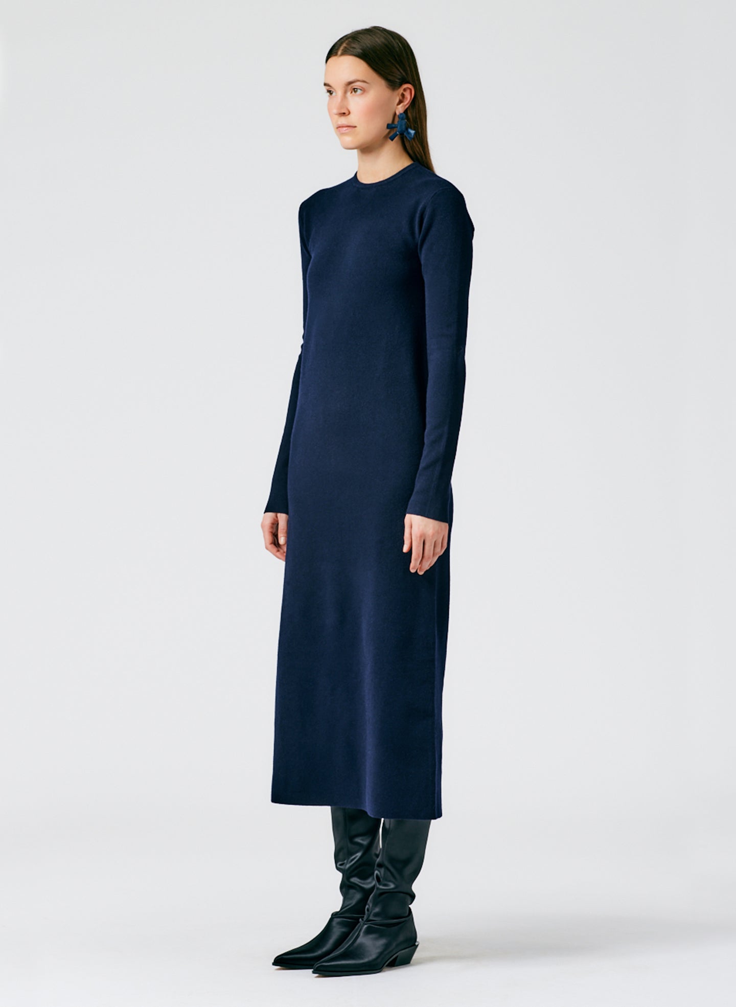 navy blue cashmere dress Winslow Navy-Blue Cashmere Sweater Dress for Tall Women