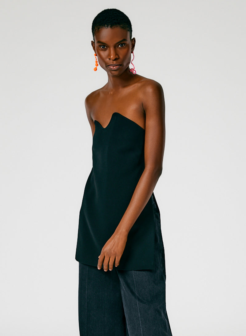 Fluid Drape Squiggly Strapless Tunic Top – Tibi Official