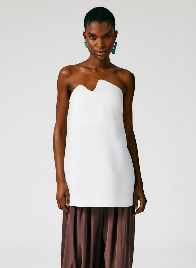 Fluid Drape Squiggly Strapless Tunic Top – Tibi Official