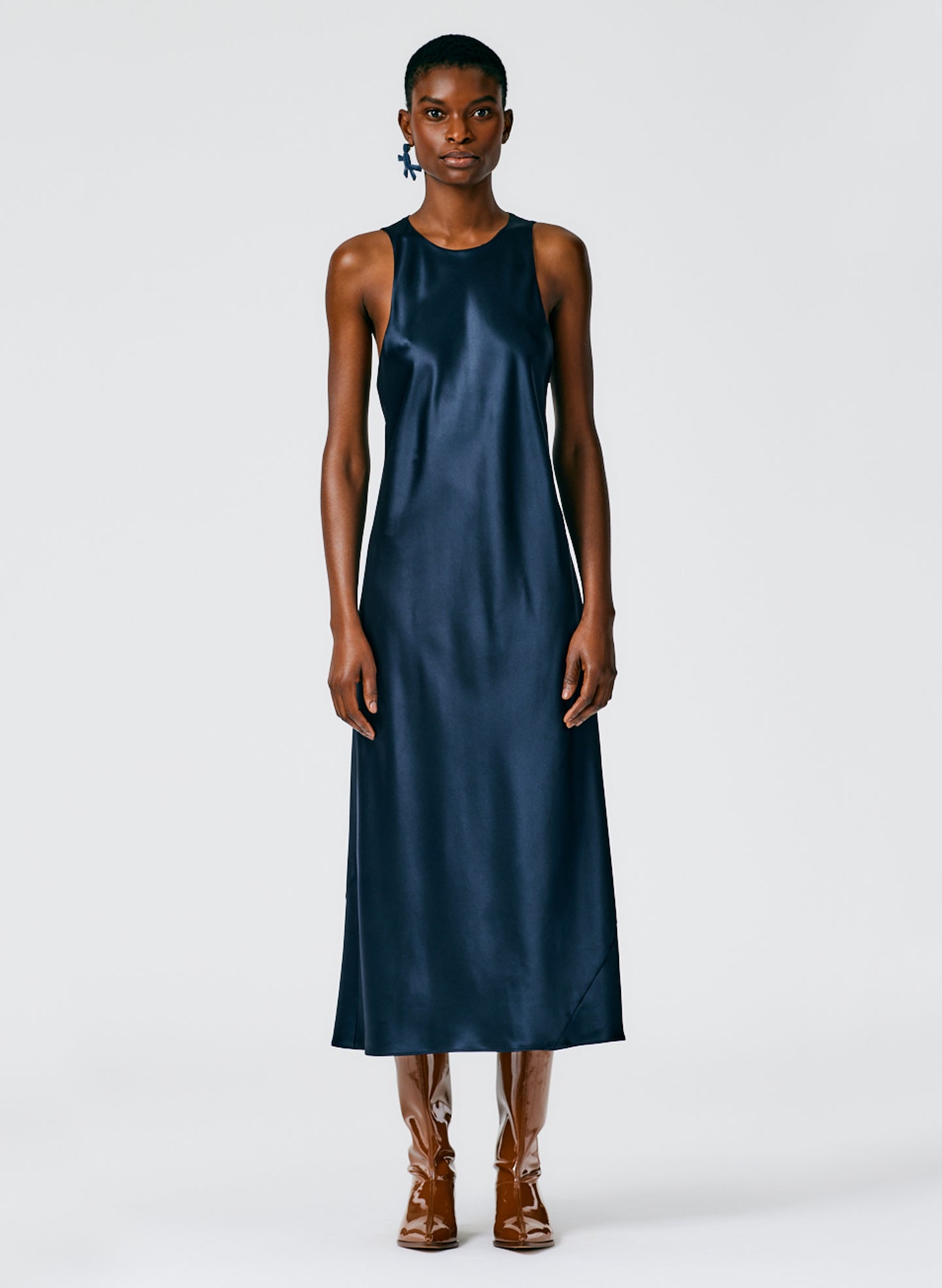 Heavy Satin Midi Bias Dress Tibi Official Heavy Satin Midi Bias Dress Tibi Official