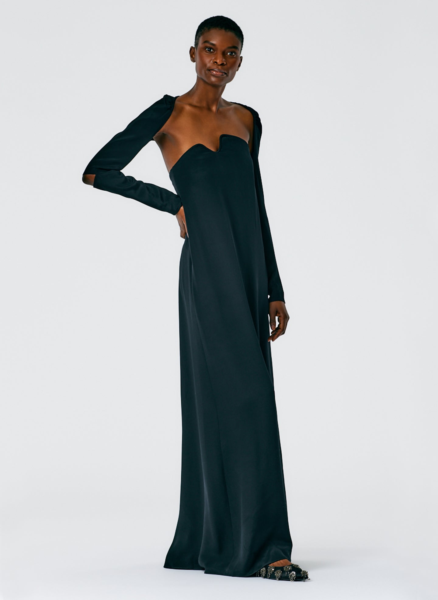 Black / 00 / W122SL1551 4-Ply Silk Squiggly Strapless Dress Black / 00 / W122SL1551 4-Ply Silk Squiggly Strapless Dress