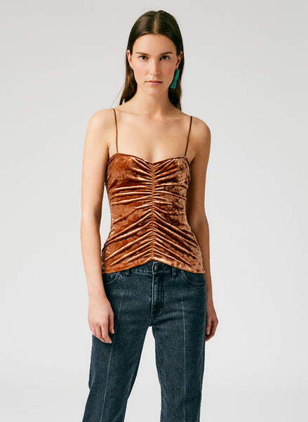 Stretch Velvet Ruched Cami – Tibi Official