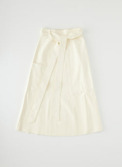 Leather Cargo Back Wrap Skirt Vanilla Cream-1